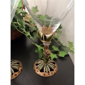 2 Saints Jeweled Glassware Martini Glass Jungle Animal
